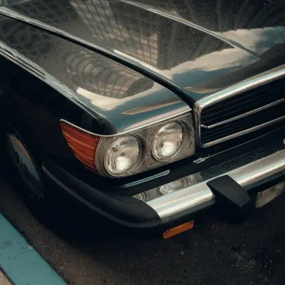 Home Car front bumper and body panel close-up